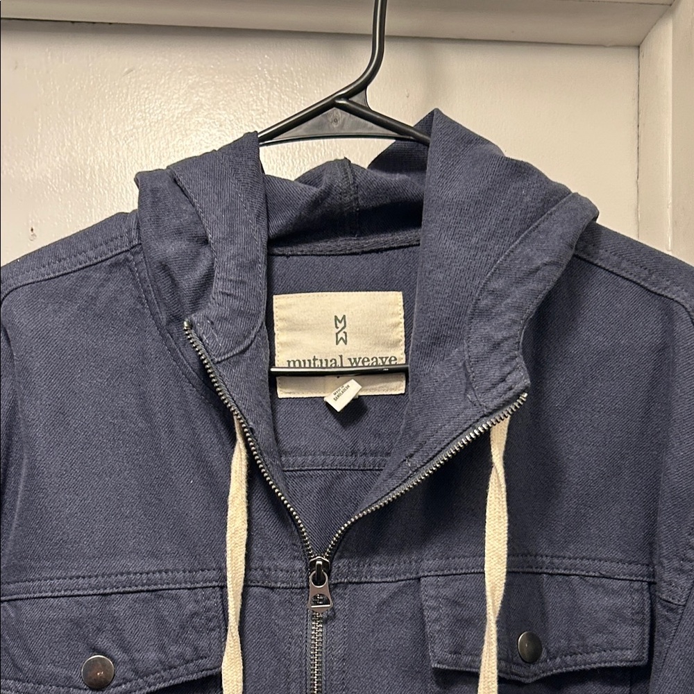 Men's Navy Hooded Jacket - Picture 2 of 9